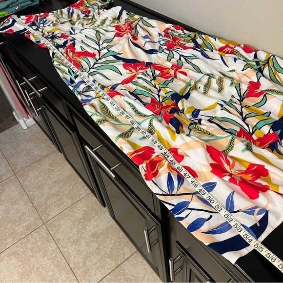 Flying Tomato One shoulder ruffle floral tropical print tiered maxi dress, L - Picture 9 of 15